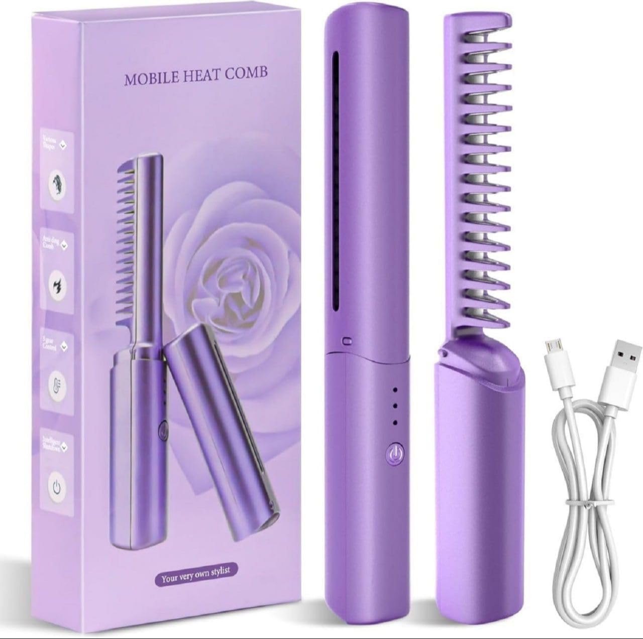 ✨ SmoothGlam™ Hair Straightener Comb – Instant Sleek & Shine