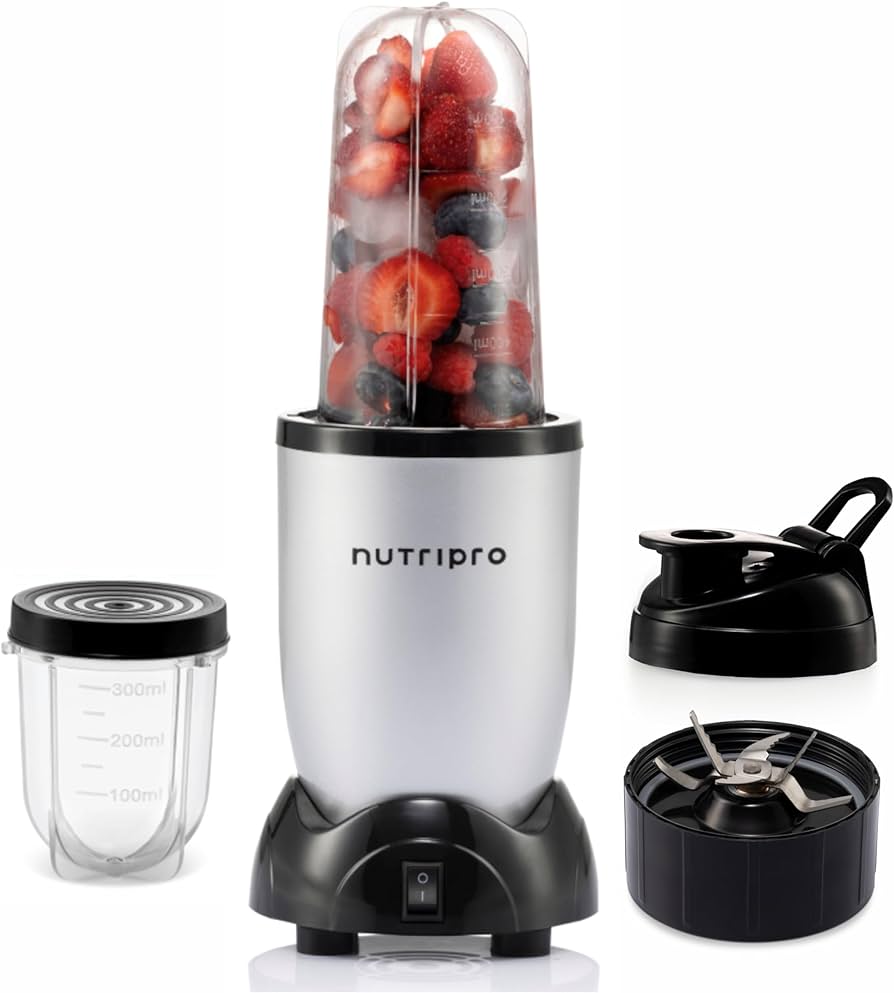 NutriPro Juicer Mixer Grinder - Smoothie Maker - 500 Watts (2 Jars & 1 Blade, Silver) - 2 Year Warranty