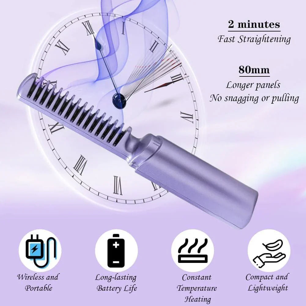✨ SmoothGlam™ Hair Straightener Comb – Instant Sleek & Shine